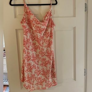 Cow neck silky dress